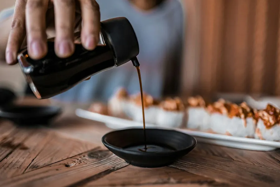 pouring sauce